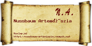 Nussbaum Artemíszia névjegykártya